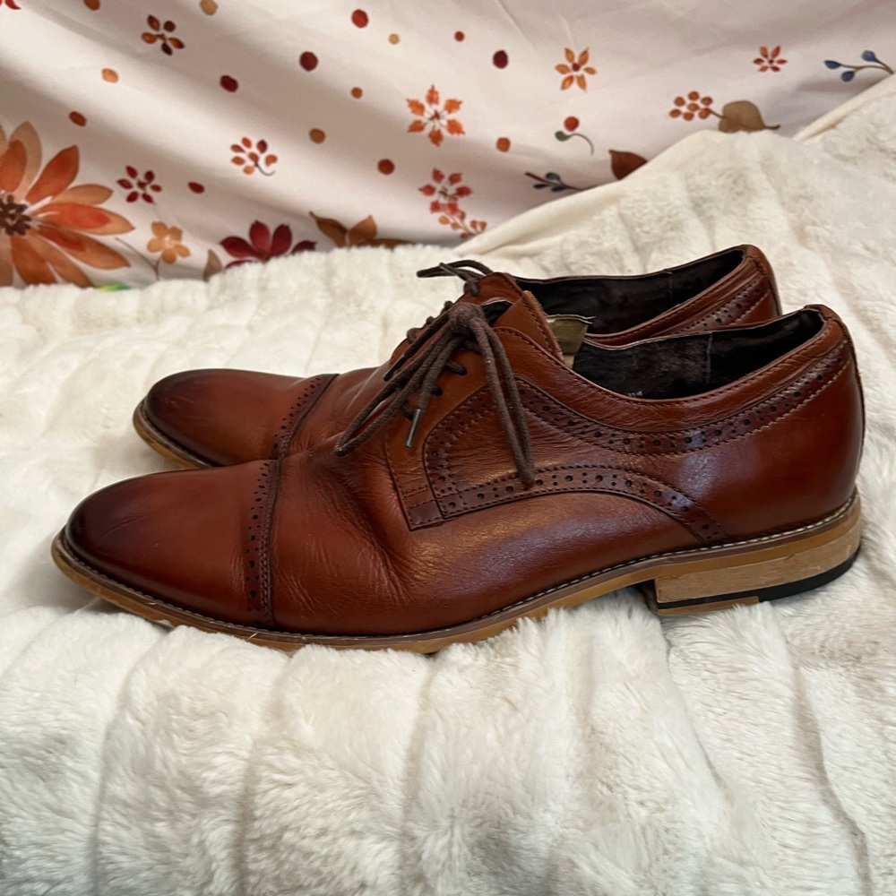 Stacy Adams Mens 11M Brown Dickinson 20566 Leather Lace Up Oxford Classic Shoes